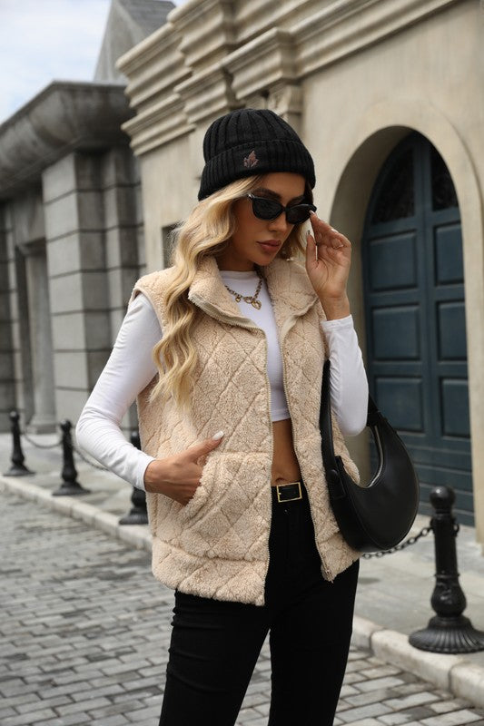 Faux Fur Zip Up Vest