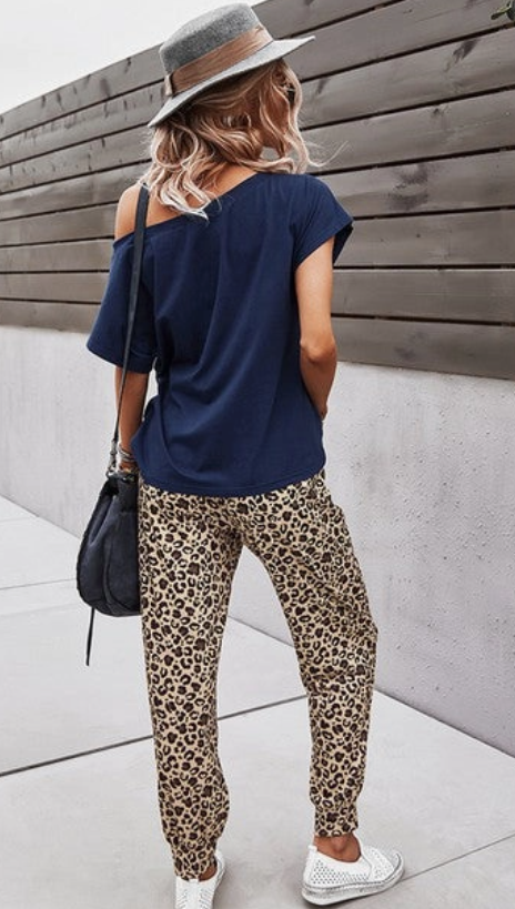 Leopard Print 2pc Pajama Set